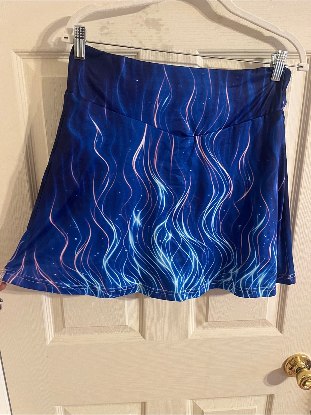 New Blue and Purple Wave-Print Skort Sz L